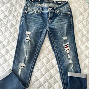 Miss Me Blue Distressed Skinny Jeans